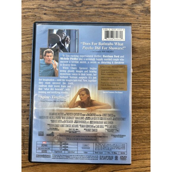What Lies Beneath 2000 DVD Thriller Harrison Ford Michelle Pfeiffer Pre-Owned - Picture 2 of 4